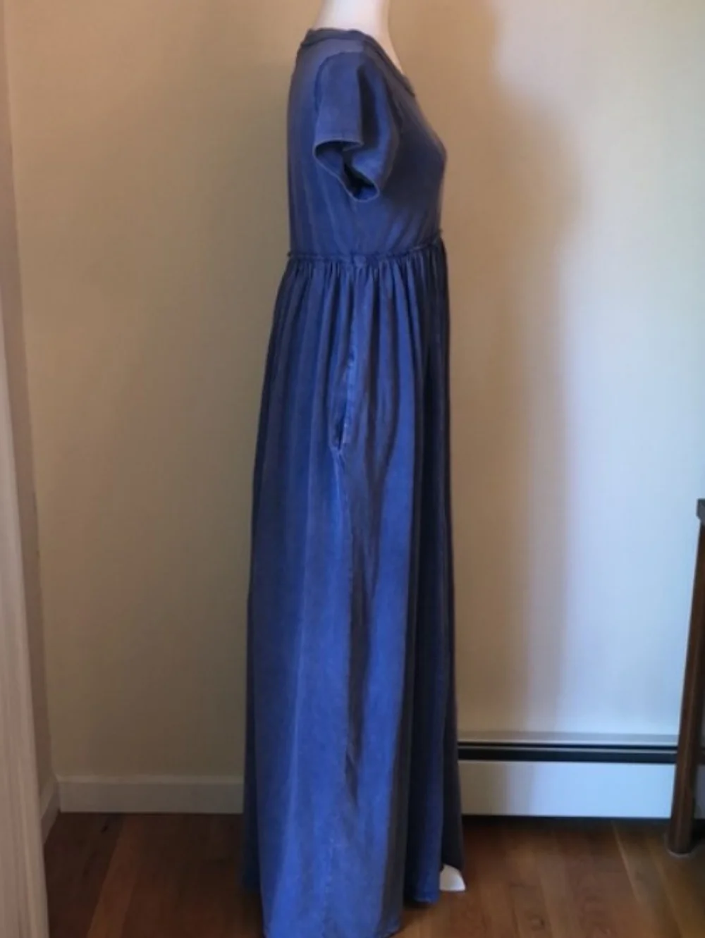 Free People Carissa Blue Tee Maxi Dress Medium